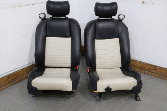 02-05 Ford Thunderbird OEM LH&RH Leather Bucket Seats Set (Black/White) Tested