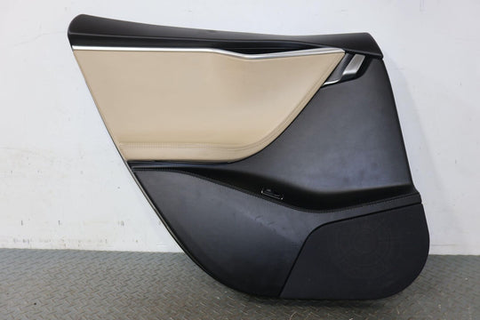 16-20 Tesla Model S Rear Left Interior Door Trim Panel (Tan/Black) See Photos