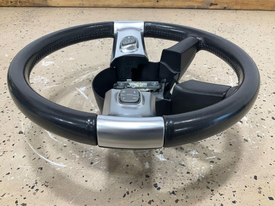 03-06 Chevy SSR Driver Leather Steering Wheel W/Switches (Black/Silver)