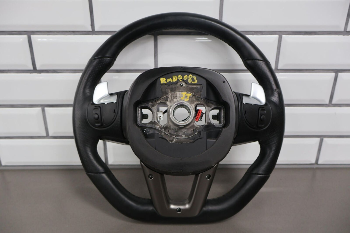 19-23 Dodge Charger SRT Flat Bottom Leather Steering Wheel OEM Black/Silver