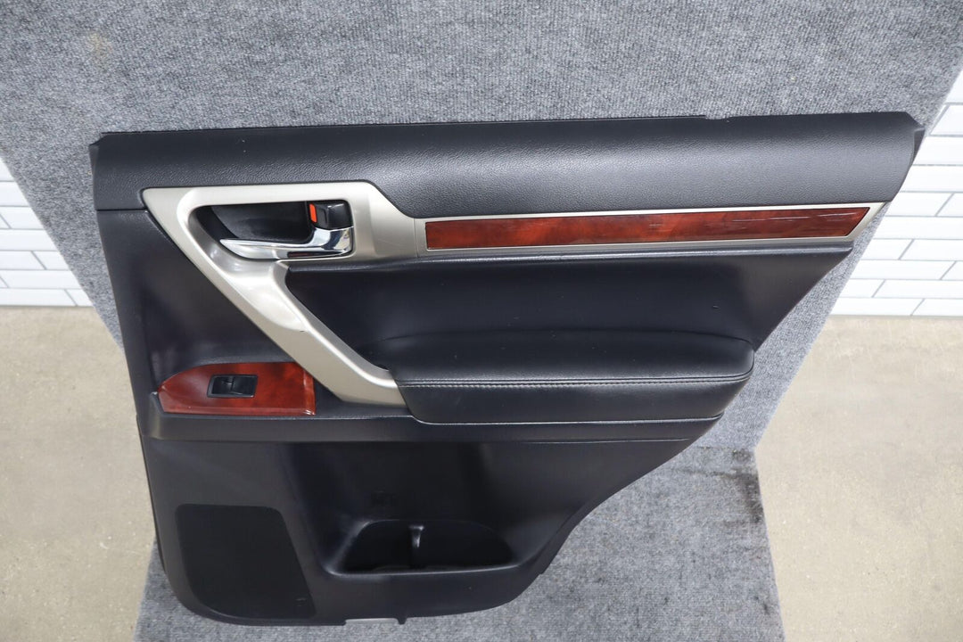 10-13 Lexus GX460 Rear Right RH Interior Door Trim Panel (Black / Woodgrain)