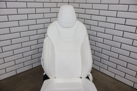 16-20 Tesla Model X Front Right Power Leather Seat (White) For Parts Or Repair