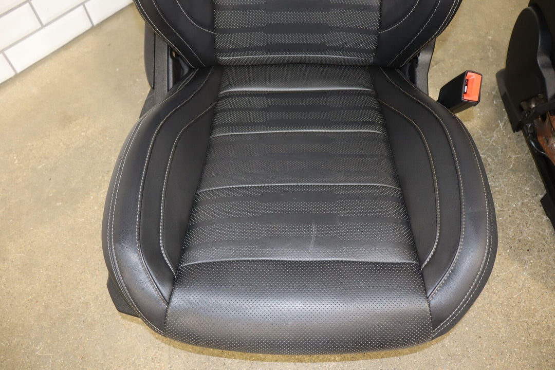 2015-2017 Ford Mustang GT Leather Heated/Ventilated Seat Set (Front/Rear) Black