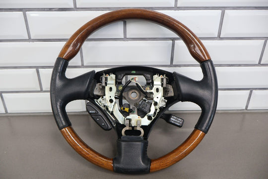 2002-2005 Lexus SC430 Leather & Woodgrain OEM Steering Wheel (Black) Mild Wear