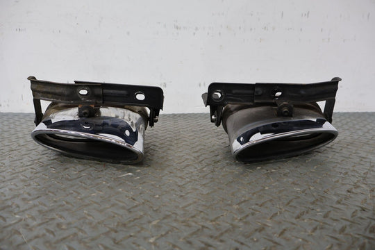 03-10 Bentley Continental GT Pair LH&RH OEM Exhaust Tips W/ Brackets (Weathered)