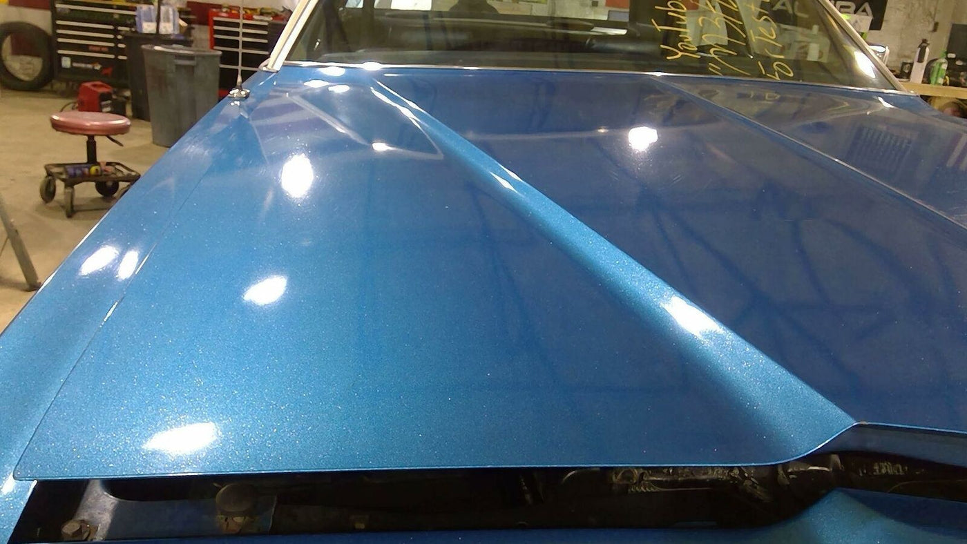 73-74 Ford Galaxy 500 OEM Hood  (Metallic Blue Respray)