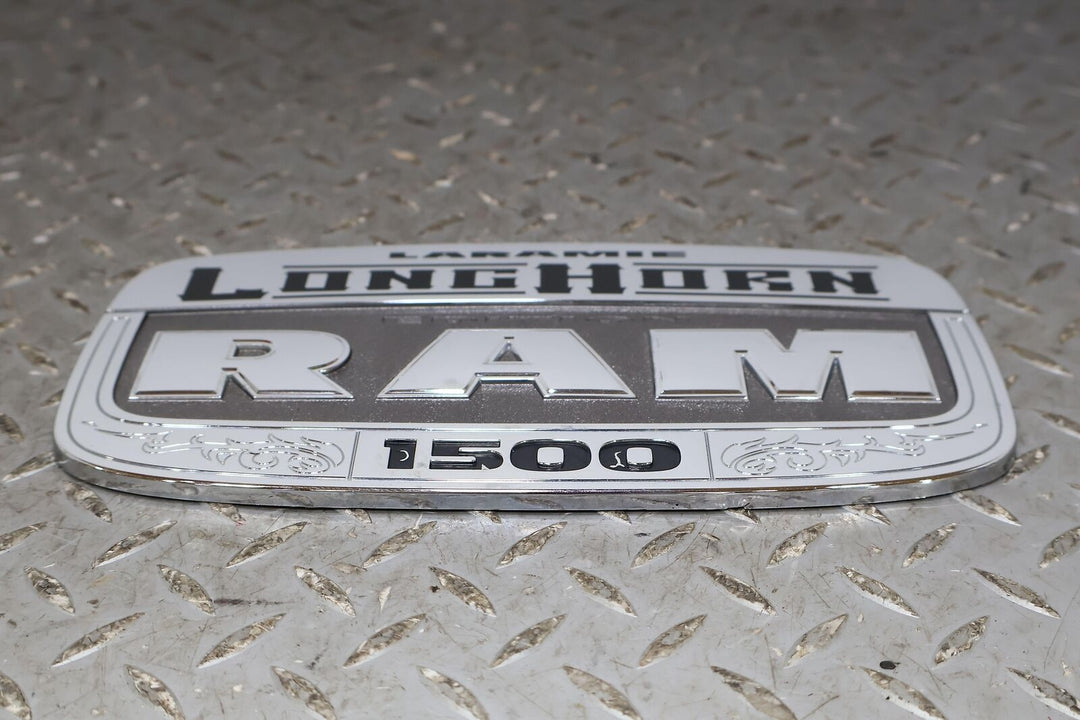 11-18 Ram 1500 RH Passenger Door Laramie Longhorn Chrome Emblem Badge Nameplate