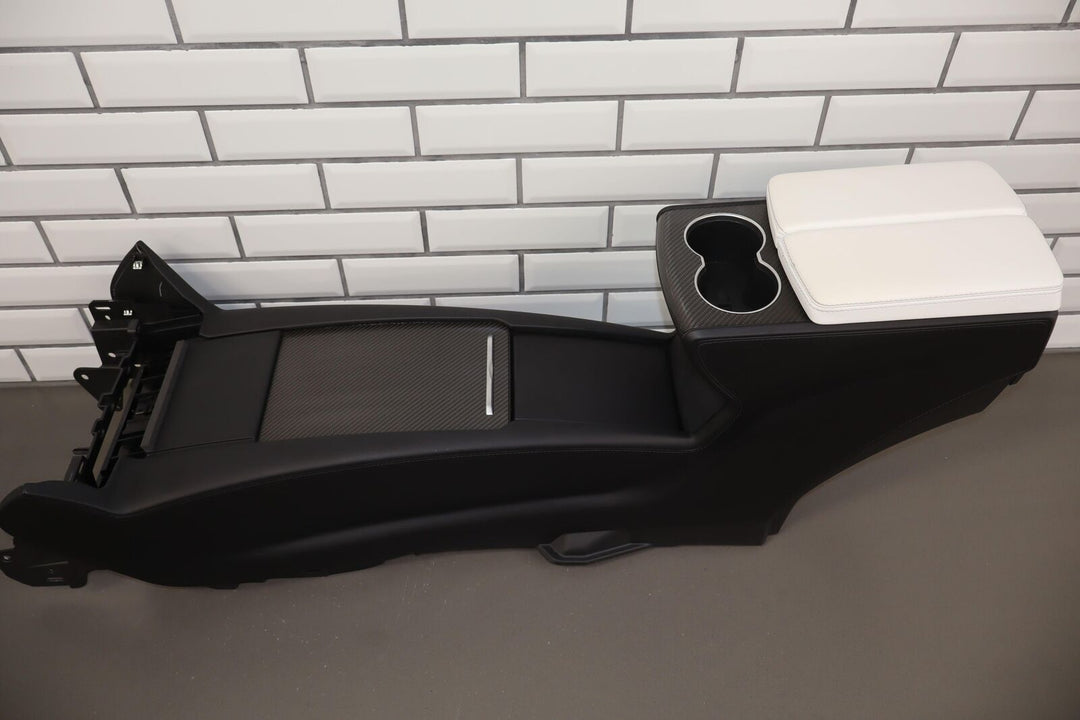 16-20 Tesla Model X OEM Center Floor Console W/ Arm Rest (Black & White UWT)