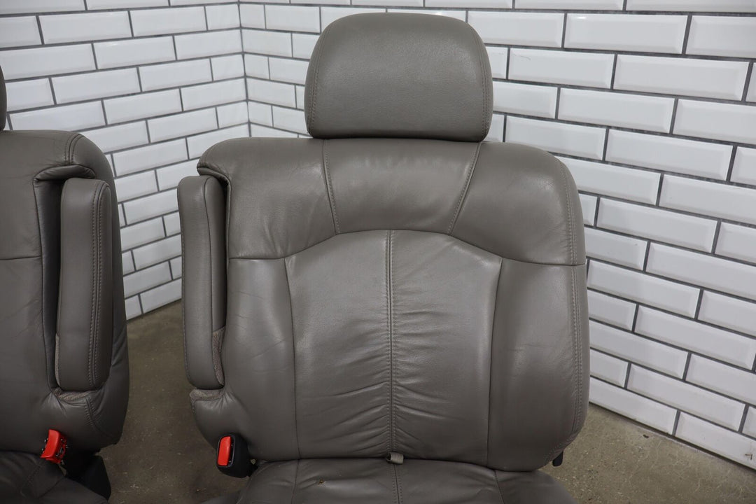 99-02 Chevy Suburban / Yukon XL Leather 2nd Row Captains Chairs (Medium Gray)