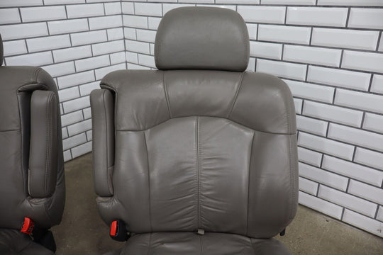 99-02 Chevy Suburban / Yukon XL Leather 2nd Row Captains Chairs (Medium Gray)