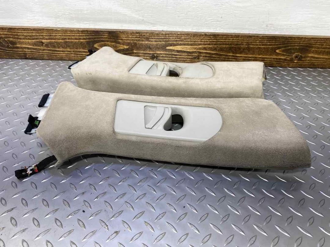 03-04 Audi RS6 LH & RH Interior Upper B-Pillar Trim Panels (Silver QJ Alcantara)