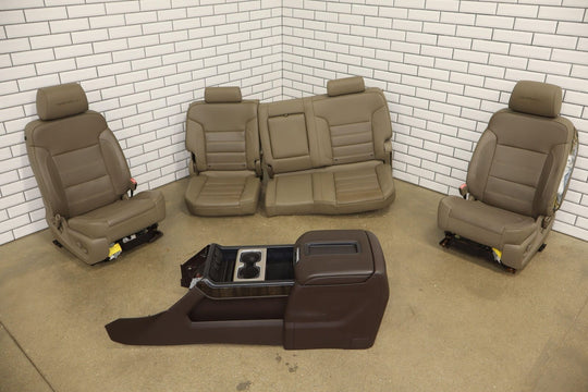 2014 GMC Sierra 1500 Crew Cab Denali Cocoa Seat Set with Center Console