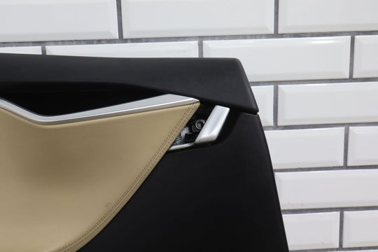 16-20 Tesla Model S Rear Left Interior Door Trim Panel (Tan/Black) See Photos