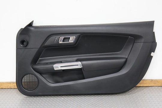 15-17 Ford Mustang GT Right Interior Door Trim Panel (Ebony 21/ Aluminum Trim)