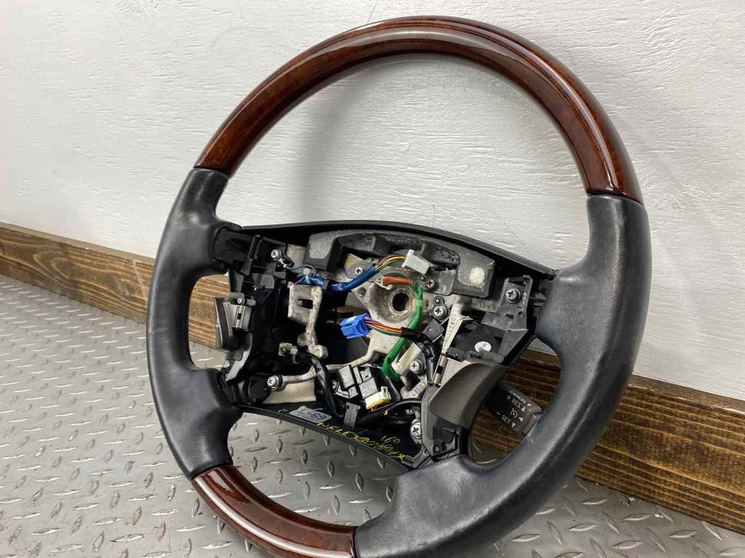 07-12 Lexus LS600HL LS460 Leather Steering Wheel W/ Controls (Black/Woodgrain)