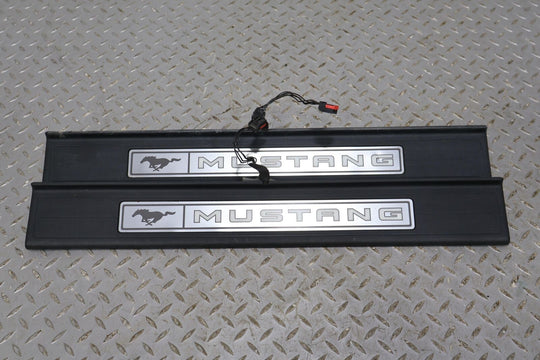 15-17 Ford Mustang GT Coupe Pair Illuminated Door Sill Entry Plates (Black) OEM