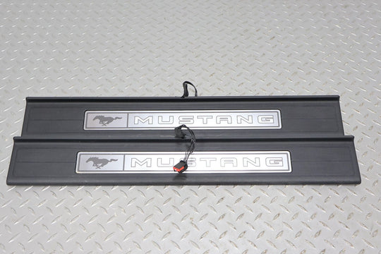 15-17 Ford Mustang GT Coupe Pair Illuminated Door Sill Entry Plates (Black) OEM