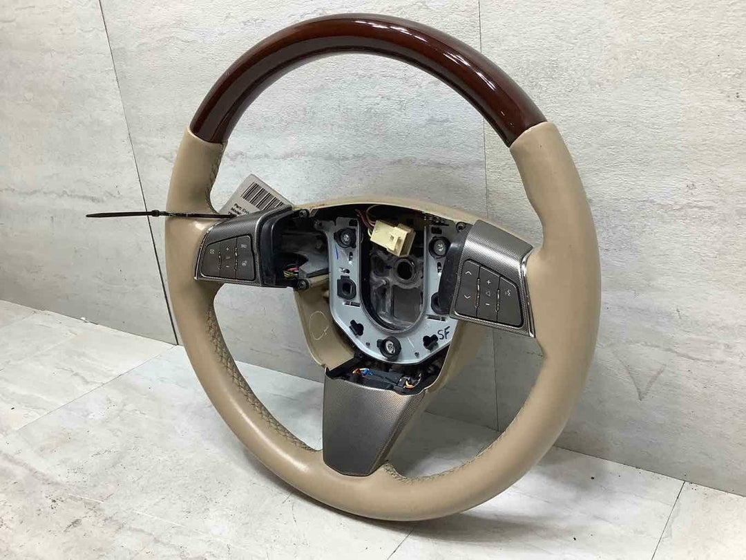 2008 Cadillac XLR Leather Steering Wheel LT. Cashmere (31I) W/ Dark Wood Trim