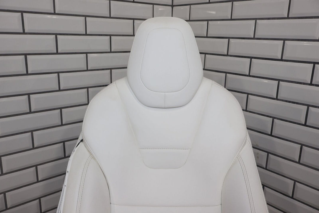 16-20 Tesla Model X Front Right Power Leather Seat (White) For Parts Or Repair