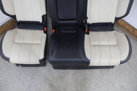 10-13 Range Rover Sport Leather OEM Seat Set (Ivory & Ocean) W/ TV Headrests