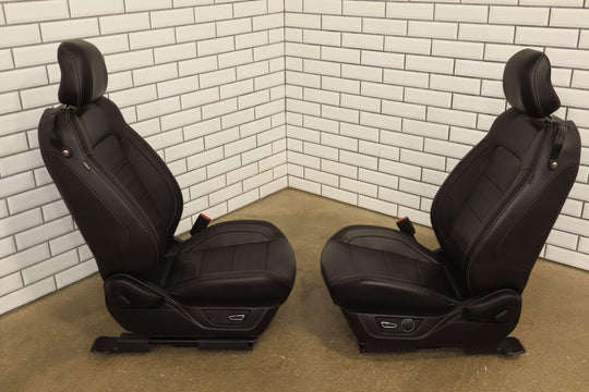 2015-2017 Ford Mustang GT Leather Heated/Ventilated Seat Set (Front/Rear) Black