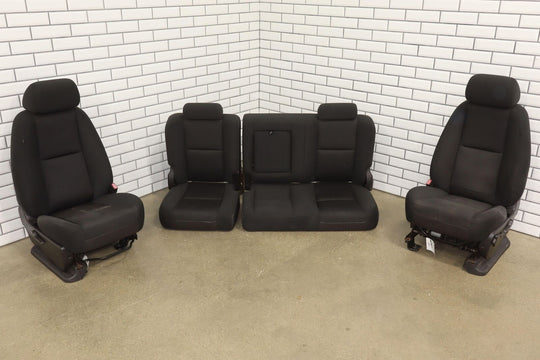 2012-2013 Chevy Silverado Crew Cab Cloth Seat Set (Front/Rear) Ebony OEM