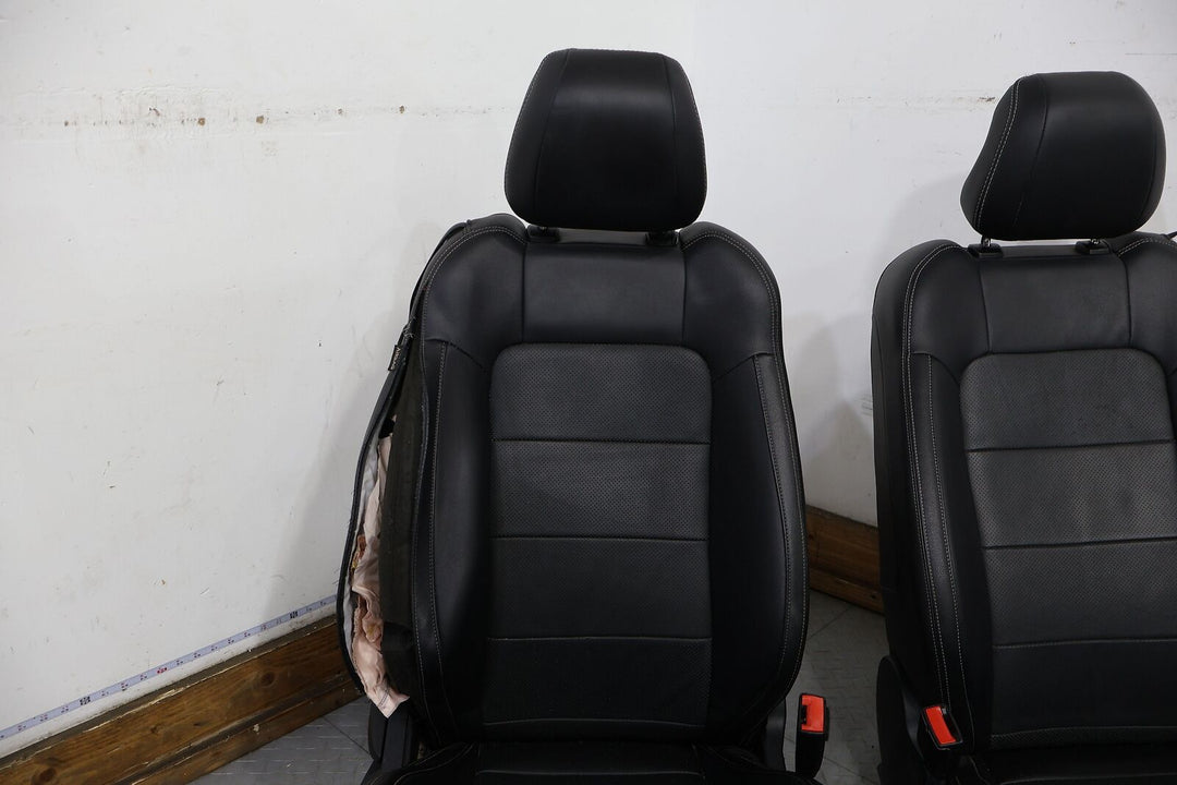 15-17 Ford Mustang GT Coupe OEM Leather Seats Set Front/Rear (Ebony) Blown Bags