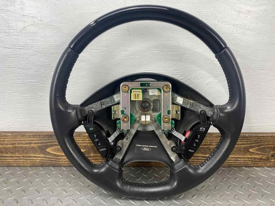 02-05 Ford Thunderbird Leather & Woodgrain Steering Wheel (Midnight Black 2FAZA)