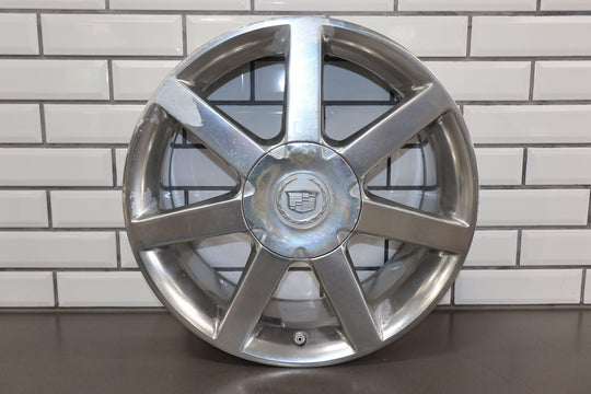 04-08 Cadillac XLR OEM 18x8 Chrome 7 Spoke Wheel with Center Cap (Curb Rash)