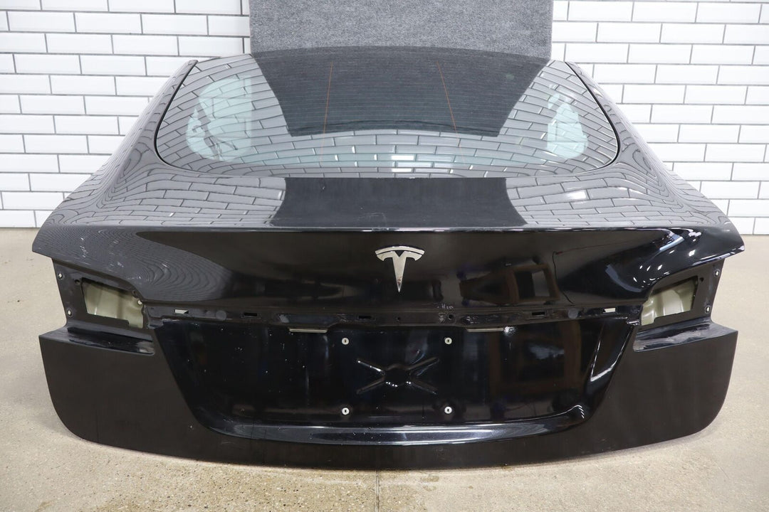 12-15 Tesla Model S Rear Bare OEM Hatch Trunk W/ Glass (Black PBSB) See Photos