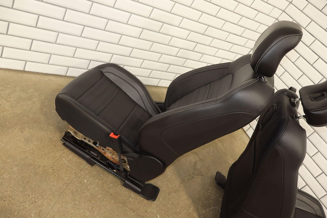 2015-2017 Ford Mustang GT Leather Heated/Ventilated Seat Set (Front/Rear) Black