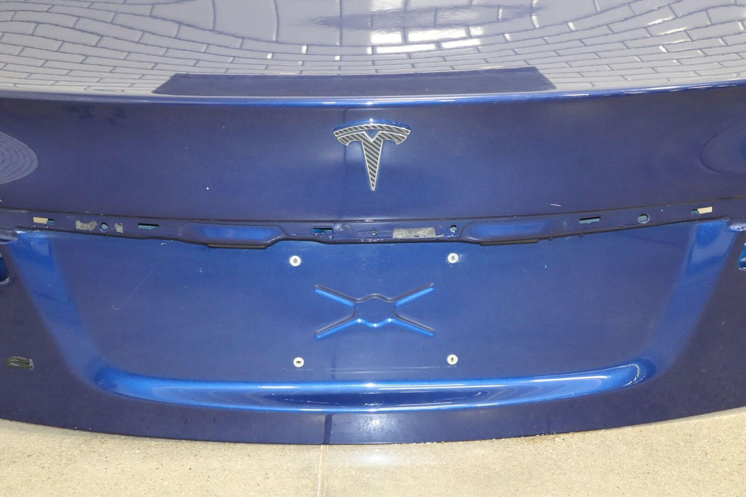 16-20 Tesla Model S Rear OEM Bare Trunk Deck Lid (Deep Blue PBSB) See Photos