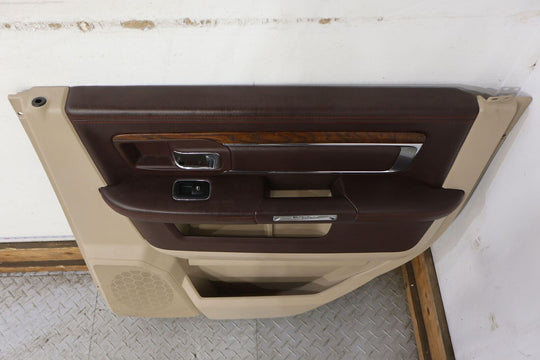 13-18 Ram 1500 Longhorn Southfork Door Trim Panels Set of 4 (Light Frost/Brown)