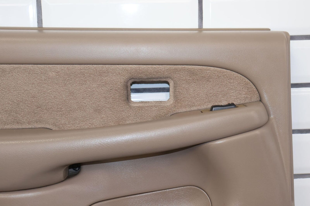 99-02 Chevy Silverado 2500 Crew Cab Rear Left Interior Door Trim Panel -Tan 522