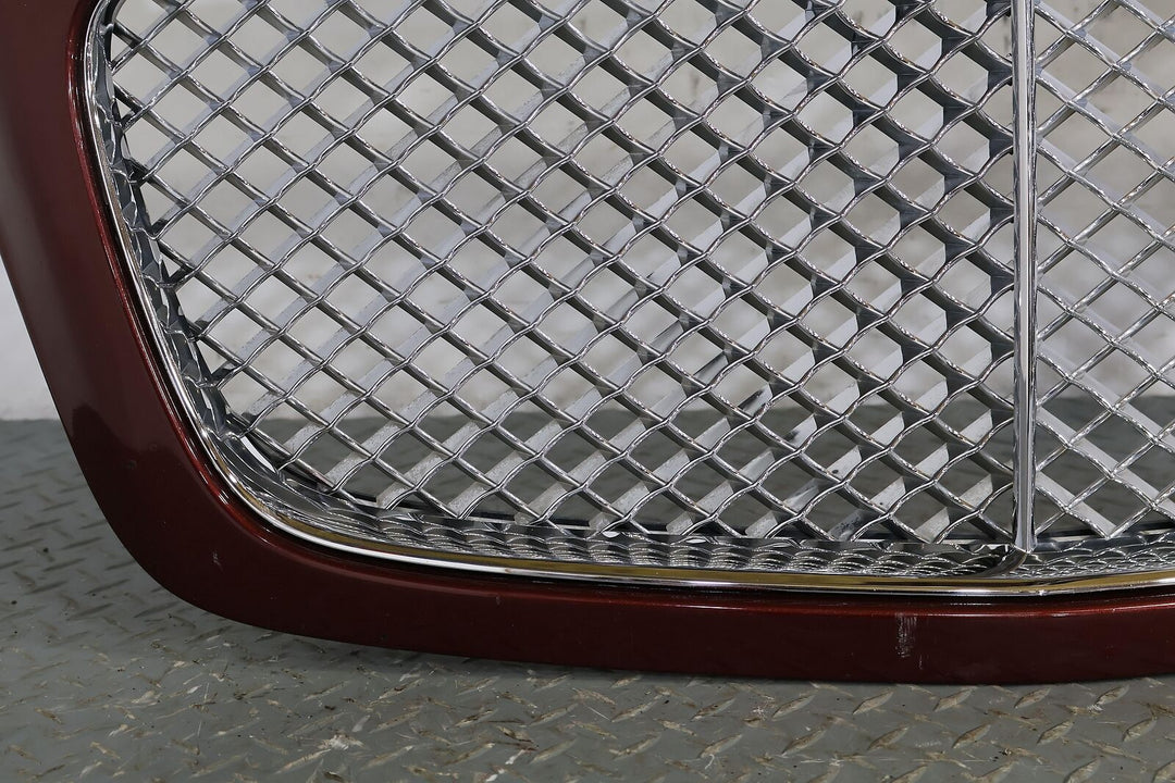 06-12 Bentley Flying Spur Front OEM Grille (Chrome/Maroon) Cracked Inner Frame