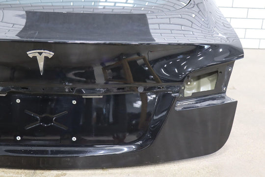 12-15 Tesla Model S Rear Bare OEM Hatch Trunk W/ Glass (Black PBSB) See Photos