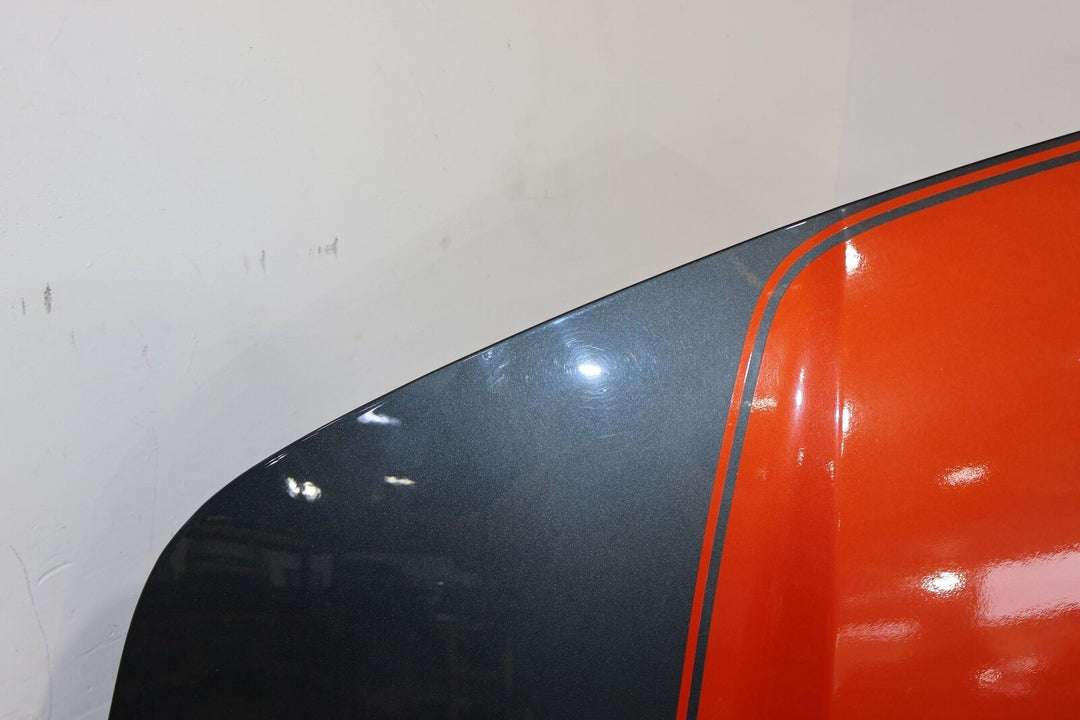 10-15 Chevy Camaro SS OEM Hood Panel (Cyber Gray/Orange Stripes) Nose Damage