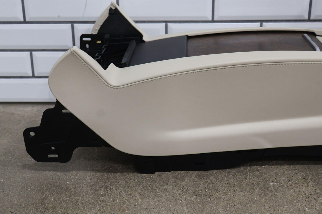 16-20 Tesla Model X OEM Center Console Base W/ Arm Rest (Cream/Woodgrain)