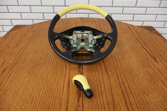 02-03 Ford Thunderbird Leather Steering Wheel & Shift Knob (Yellow/Black)