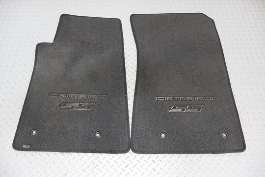 10-15 Chevy Camaro SS Pair LH & RH Cloth Front Floor Mats (Black AFM W/ SS Logo)