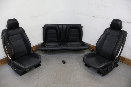 15-17 Ford Mustang GT Coupe OEM Leather Seats Set Front/Rear (Ebony) Blown Bags