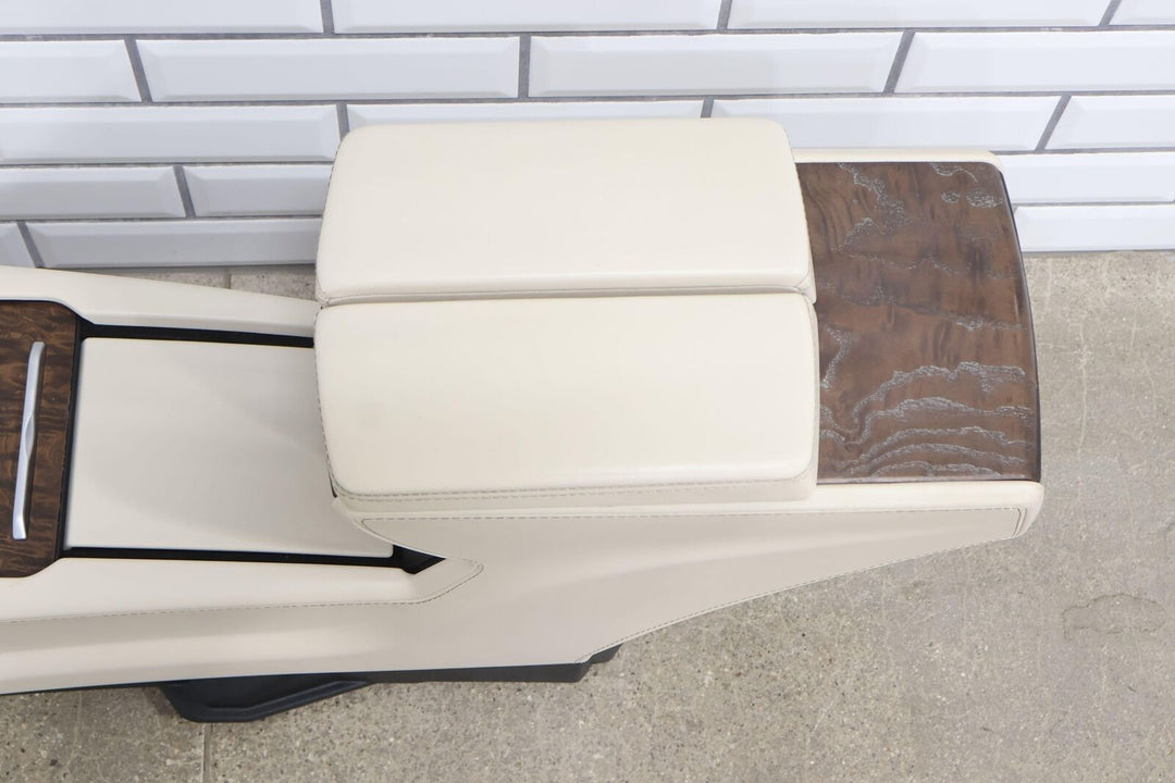 16-20 Tesla Model X OEM Center Console Base W/ Arm Rest (Cream/Woodgrain)