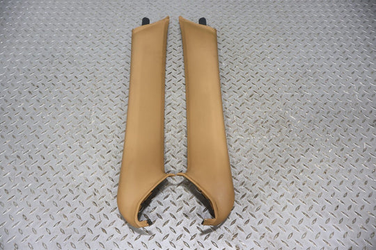 05-12 Porsche 911 997 Pair LH&RH Interior A-Pillar Trim Panels (Sand Biege)