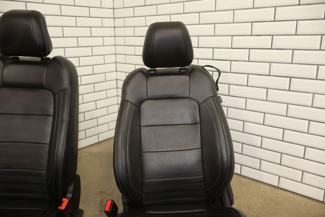 2015-2017 Ford Mustang GT Leather Heated/Ventilated Seat Set (Front/Rear) Black