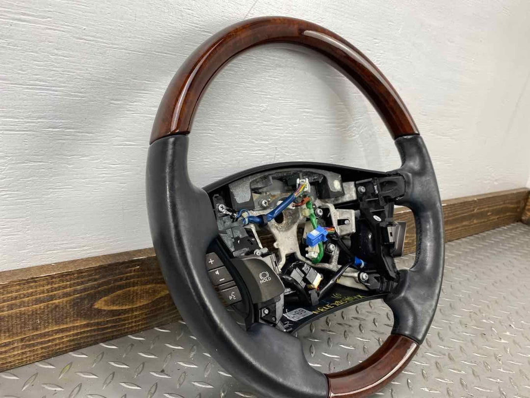 07-12 Lexus LS600HL LS460 Leather Steering Wheel W/ Controls (Black/Woodgrain)