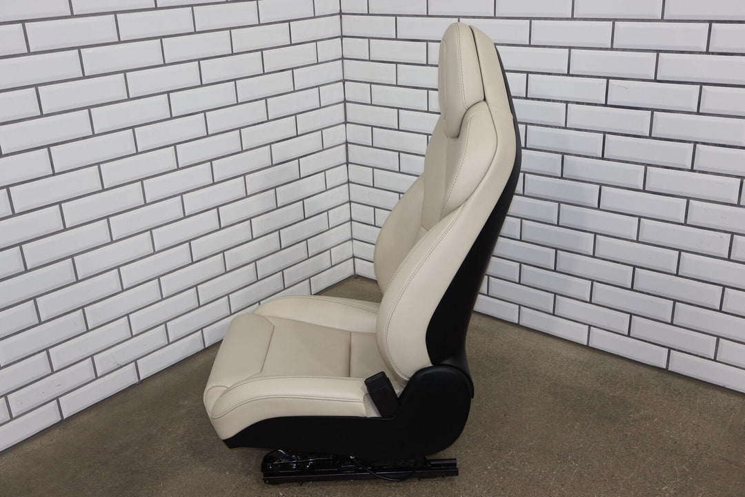 16-20 Tesla Model X Front Right Power/Heated Leather Seat (Cream/Black) Tested