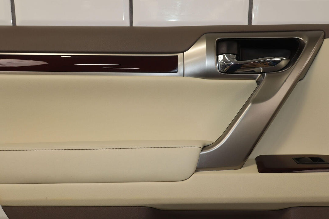 10-23 Lexus GX460 Rear Left Driver Interior Door Trim Panel Ecru / Mahogany