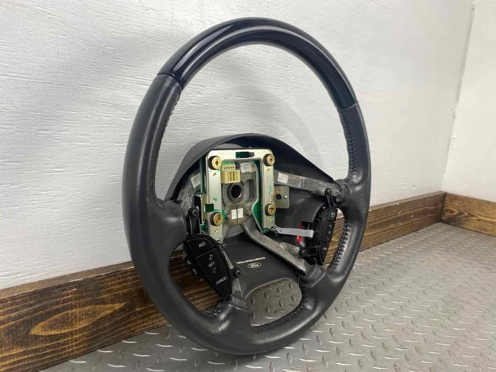 02-05 Ford Thunderbird Leather & Woodgrain Steering Wheel (Midnight Black 2FAZA)