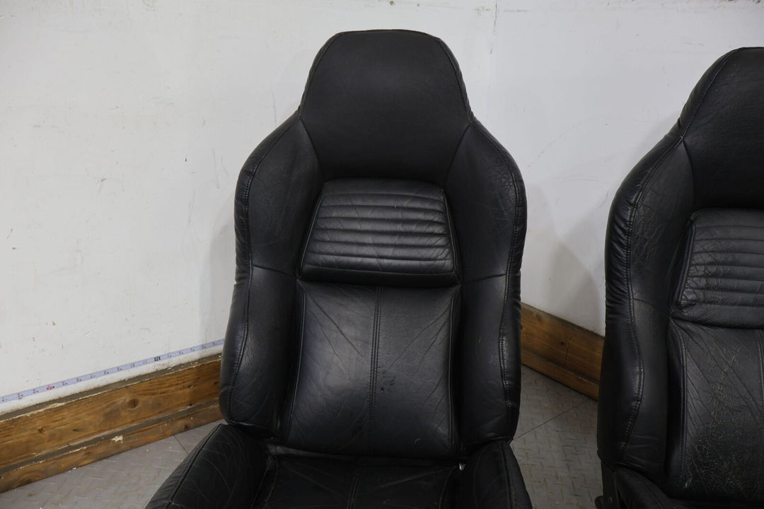 94-96 Chevy C4 Corvette Front LH&RH Leather Seat Set (Black) OEM Power Tested