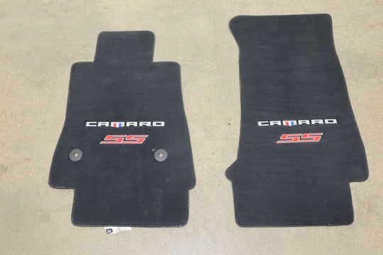 16-23 Chevy Camaro SS Convertible Pair of OEM Carpeted Floor Mats Embossed Black